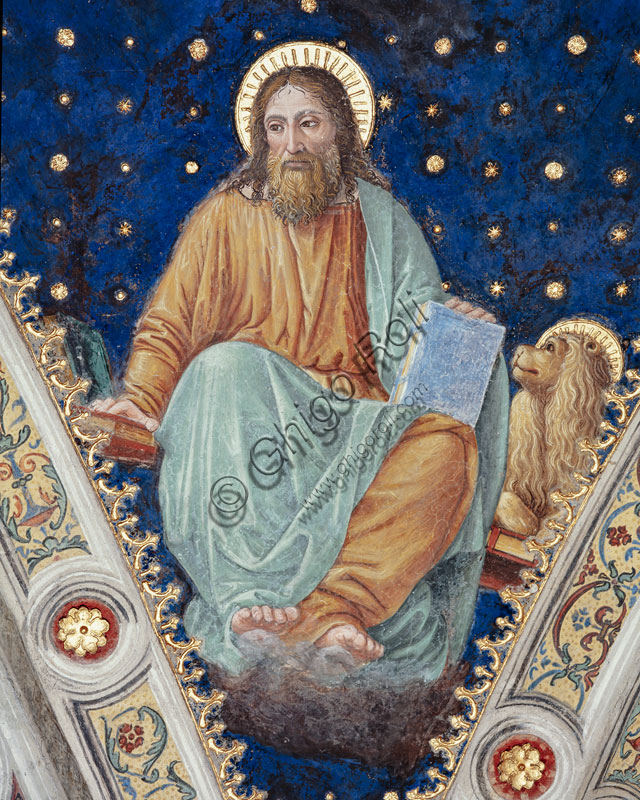  Church of S. Maurizio al Monastero Maggiore, the nuns’ choir, pictorial decoration of the intrados of the upper vault: “St. Mark”, by Vincenzo Foppa. 