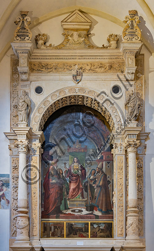 Chiesa di Santa Corona, Altare Porto Pagello, XVI secolo: “Santa Maria Maddalena, tra S. Gerolamo, S. Monica, S. Paola e S. Agostino”, di Bartolomeo Montagna (1514-5).