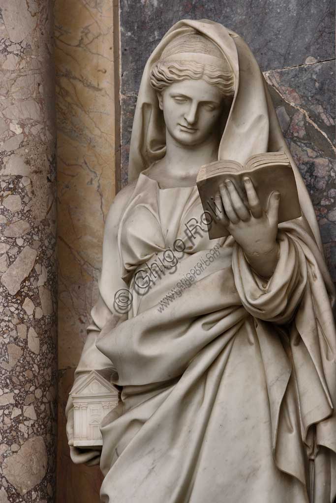 Church of Santa Croce, Mausoleum of St. Pius V: statue representing the Faith. Based on a design by Giovanni Antonio Buzzi (1568-1571).