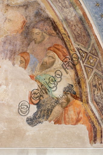 “Cinque figure non identificate”. Affreschi di Jacopo di Cione (fratello dell’Orcagna) su programma iconografico di Coluccio Salutati (1375-1406), conservati nel Palazzo dell'Arte dei Giudici e Notai, o del Proconsolo a Firenze.