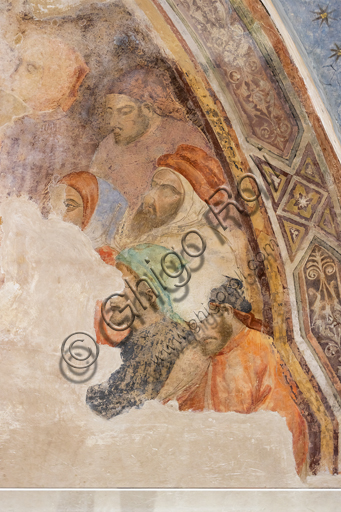 “Five unidentified figures”. Frescoes by Jacopo di Cione (brother of Orcagna) based on the iconographic program of Coluccio Salutati (1375-1406), preserved in the Palazzo dell'Arte dei Giudici e Notai, or del Proconsolo in Florence.