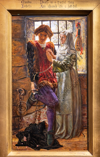 "Claudio e Isabella", (1850)  di William Holman Hunt (1827 - 1910); olio su tavola. 