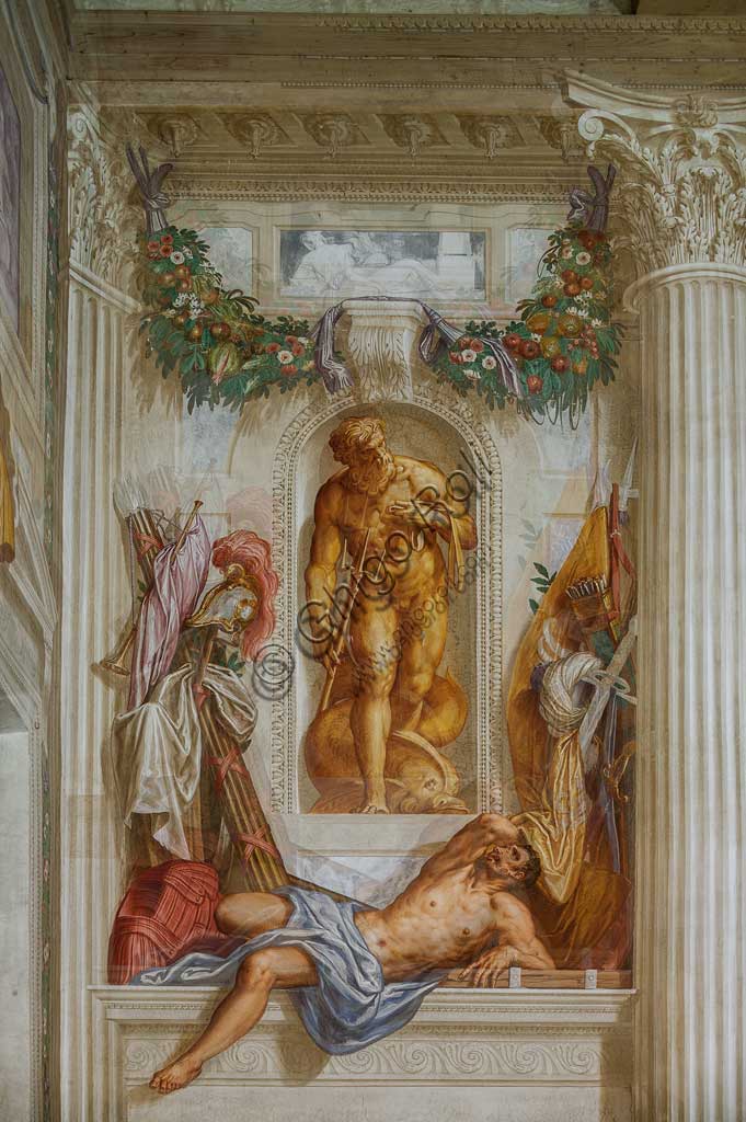Fanzolo, Villa Emo, the main hall : "Scipio's Clemency". Frescoes by Giovanni Battista Zelotti, about 1565. Detail.