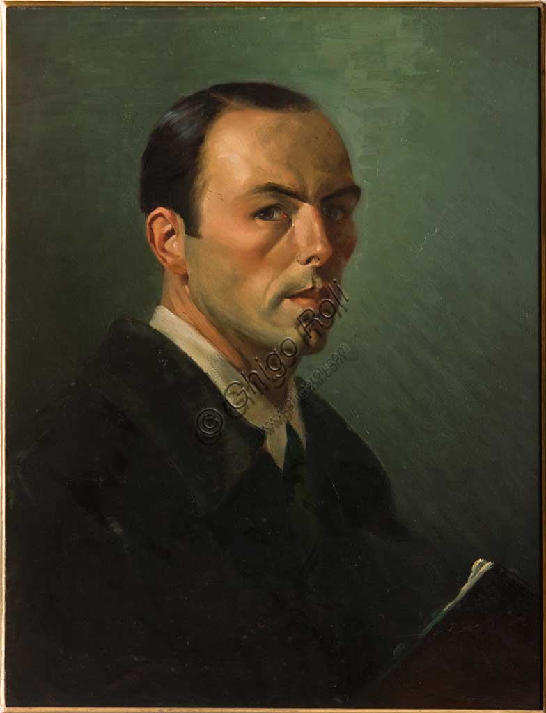 Assicoop - Unipol Collection: Nereo Annovi, "Self - Portrait", painting.
