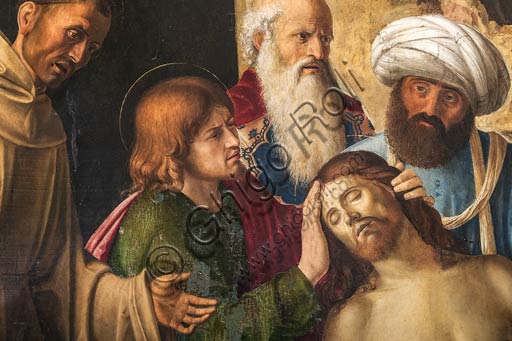 Modena, Galleria Estense: "Compianto sul Cristo Morto", di Cima da Conegliano (Giovanni Battista Cima, 1459/1460 – 1517/1518). Particolare.