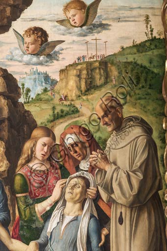 Modena, Galleria Estense: "Compianto sul Cristo Morto", di Cima da Conegliano (Giovanni Battista Cima, 1459/1460 – 1517/1518). Particolare.