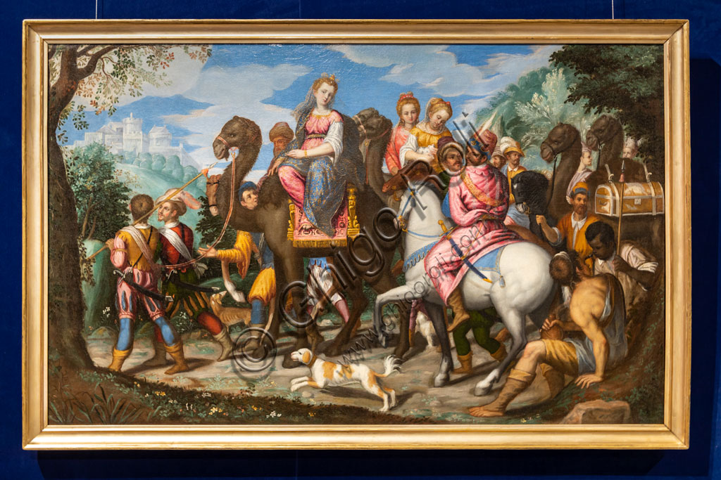 Brescia, Pinacoteca Tosio Martinengo: "The journey of the Queen of Sheba", by Pietro Marone, 1585. Oil on canvas.