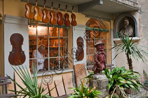 Cremona, bottega di liutaio: Laboratorio di Stefano Conia.