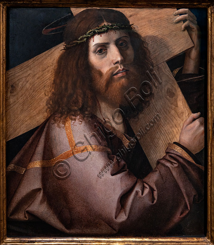 “Christ carrying the cross”, by Bartolomeo Montagna, oil painting on panel, first decade XVI century century.