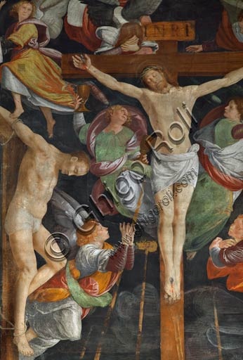   Vercelli, Church of St. Christopher, Chapel of the Magdalene: detail of "Crucifixion." Fresco by Gaudenzio Ferrari, 1529 - 1534.