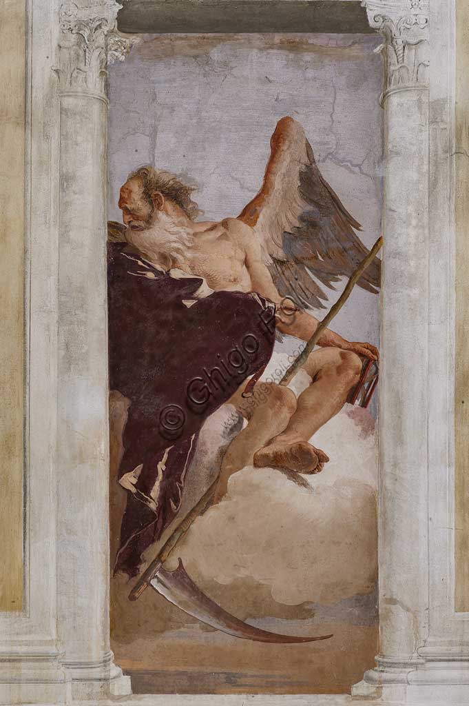 Vicenza, Villa Valmarana ai Nani, Foresteria, Stanza dell'Olimpo:  "Crono". Affresco di Giambattista Tiepolo, 1757.