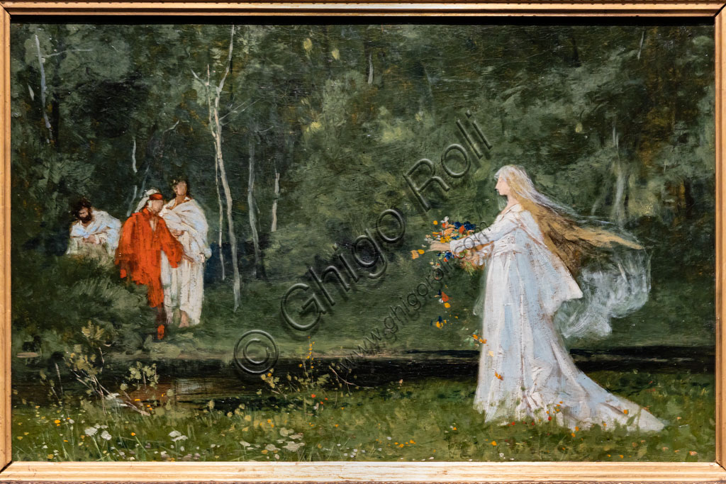 “Dante  incontra Matelda”, di Nicolò Barabino, 1876-87, olio su tela.