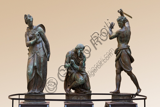 Florence, Museum of the Opera del Duomo (Museum of Florence Cathedral of Santa Maria del Fiore): bronze group of "The Beheading of the Baptist” (coming from the east side of the Baptistery) by  Vincenzo Danti (1569-70). From the South Side of the Baptistery.