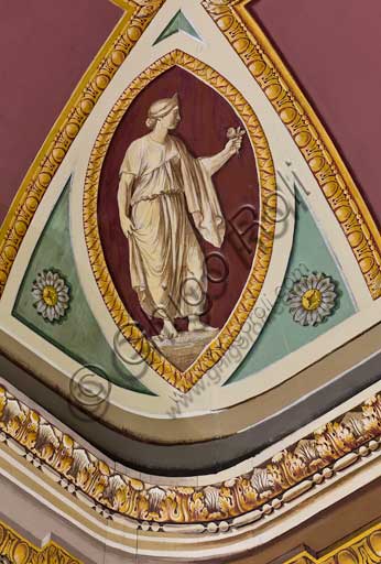 Palermo, Palazzo Reale o Palazzo dei Normanni, Appartamento Reale, Sala d'Ercole (Parlamentodell'Assemblea Regionale Siciliana):  particolare decorativo (pittura murale a secco), 1812.