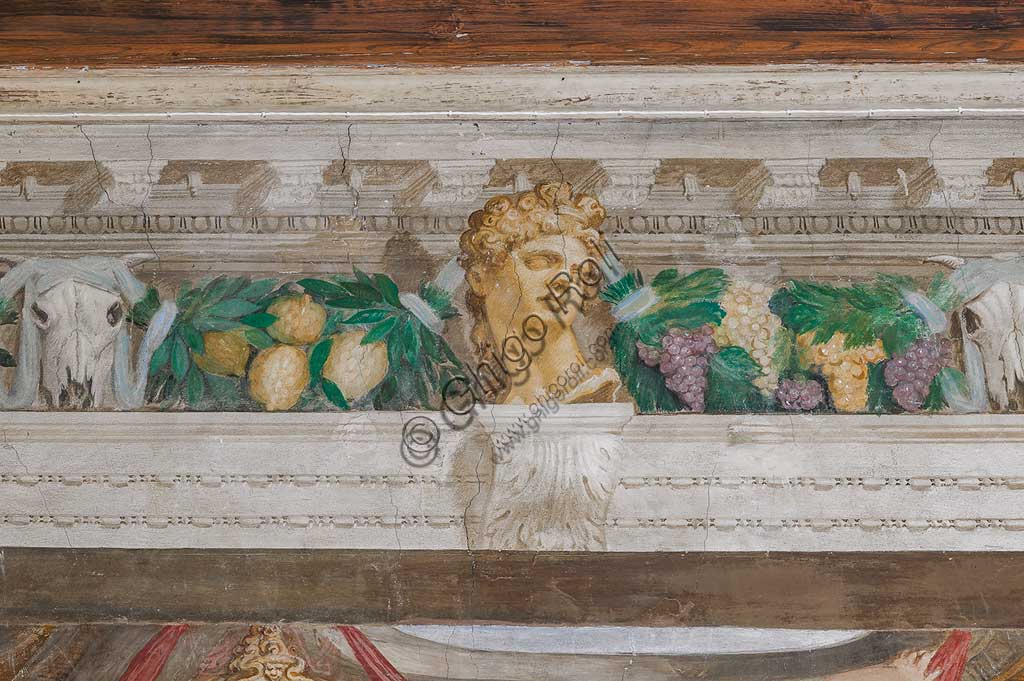 Thiene, Villa Porto Colleoni (also known as Castle in Thiene), Camerone: detail of the frescoes by Giovanni Antonio Fasolo (c. 1560-1565). Detail.