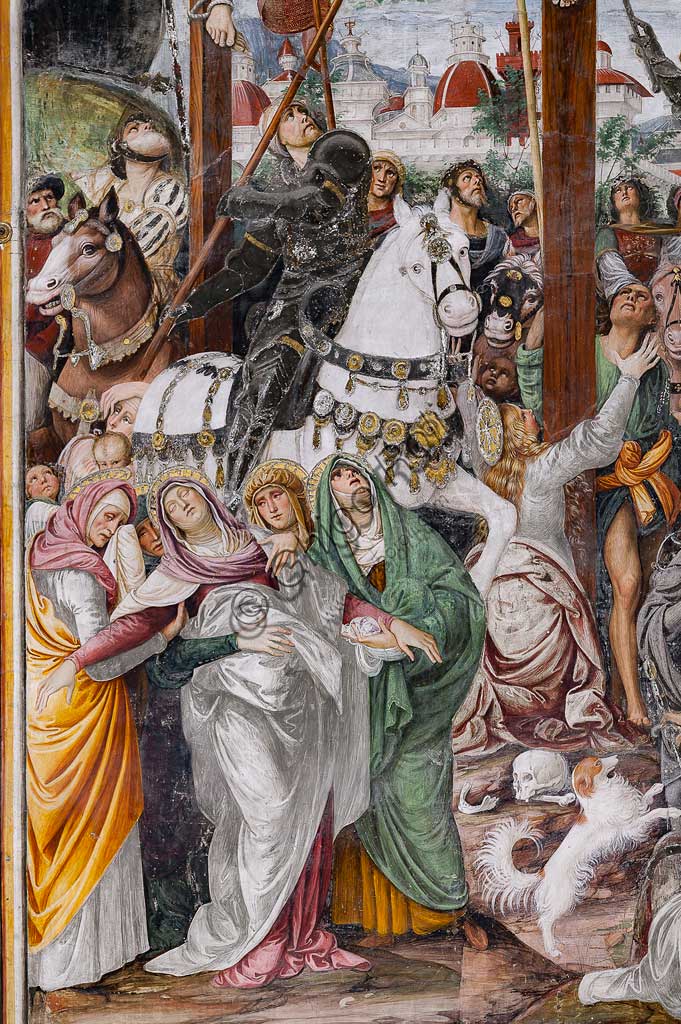 Varallo Sesia, Church of Santa Maria delle Grazie: frescoes of the Gaudenzio Ferrari wall "The life and the Passion of Christ", by Gaudenzio Ferrari, 1513. Detail of the "Crucifixion".
