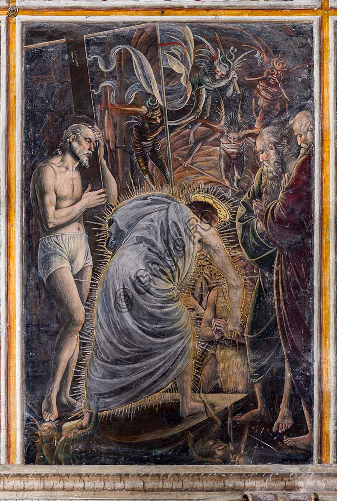 Varallo Sesia, Chiesa di S.ta Maria delle Grazie: affreschi della parete paudenziana “La vita e la passione di Cristo” , di Gaudenzio Ferrari, 1513. Particolare della "Discesa di Gesù agli Inferi".