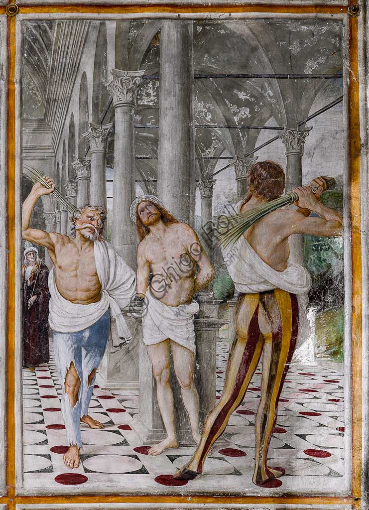 Varallo Sesia, Church of Santa Maria delle Grazie: frescoes of the Gaudenzio Ferrari wall "The life and the Passion of Christ", by Gaudenzio Ferrari, 1513. Detail of "The Flagellation of Christ".