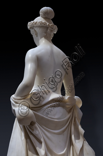  "Flora", 1838-40, di Pietro Tenerani (1789 - 1869), marble.  Detail of the rear part.