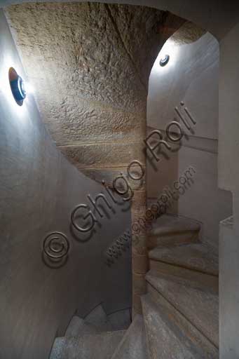 Palermo, Palazzo Reale o Palazzo dei Normanni,  Torre Pisana: particolare della scala originale a chiocciola.