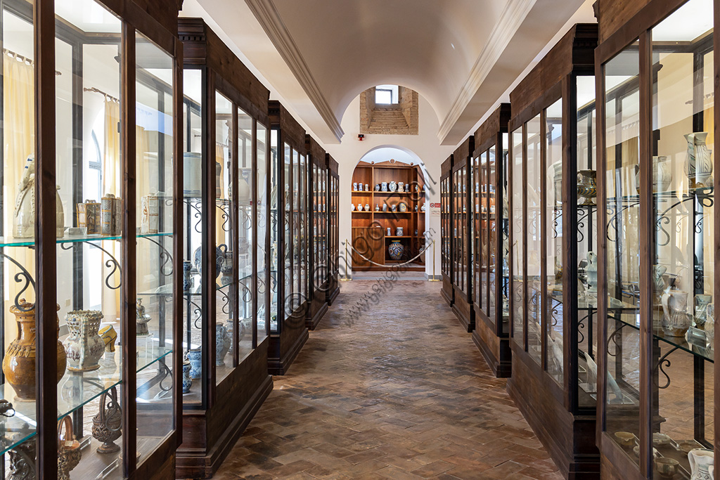  Deruta, Regional Ceramics Museum of Deruta: view of a room with display cabinets.