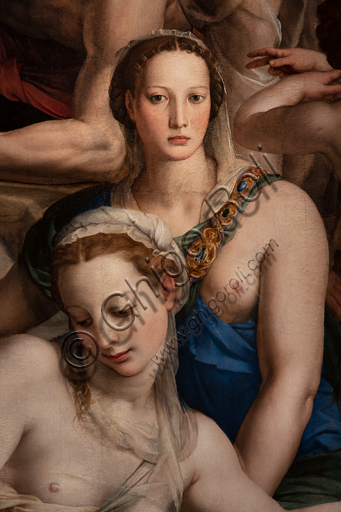 Basilica of the Holy Cross, Medici Chapel: "Descent of Christ to the Limbo", 1522, by Bronzino, oil painting on panel.Detail.