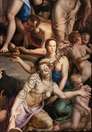 Basilica of the Holy Cross, Medici Chapel: "Descent of Christ to the Limbo", 1522, by Bronzino, oil painting on panel.Detail.