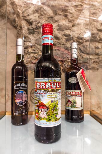  Distilleria Peloni: bottles of Braulio tonic liquor.