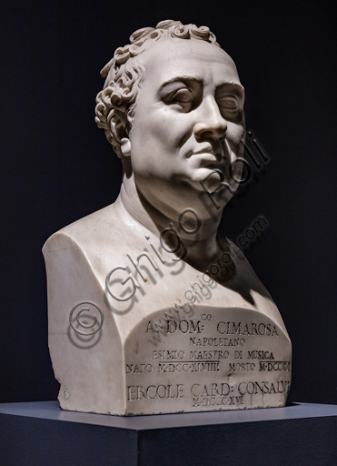 "Domenico Cimarosa", 1822, di Antonio Canova (1757 - 1822), marmo. 