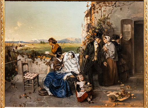 Domenico Induno: "Al cader delle foglie", olio su tela, 1858.