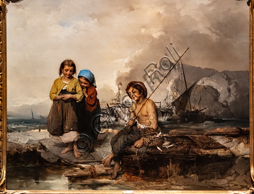 Domenico Induno: "Giovani pescatori", olio su tela, 1855.