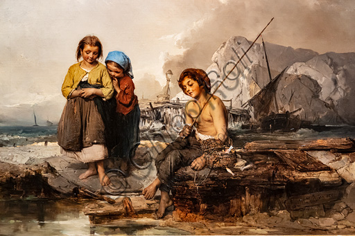 Domenico Induno: "Giovani pescatori", olio su tela, 1855.
