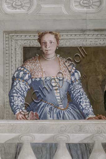Maser, Villa Barbaro, Sala dell' Olimpo: "Donna Barbaro". Affresco del Veronese (Paolo Caliari), 1560 - 1561.