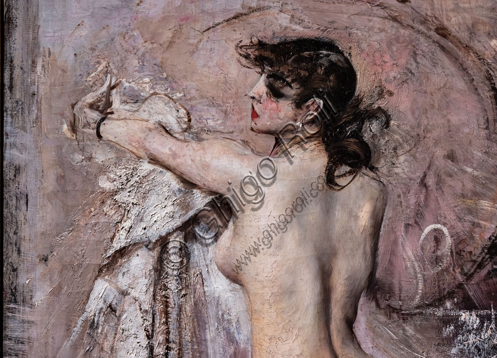 “Dopo il bagno”, di Giovanni Boldini, 1880-8, olio su tela. Particolare.