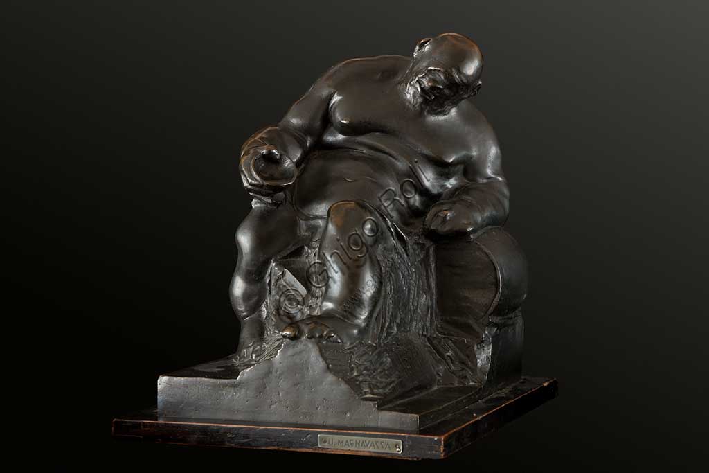 Collezione Assicoop Unipol:  Ubaldo Magnavacca (1885 - 1957);  " Ebbrezza"; bronzo, h. cm. 34.
