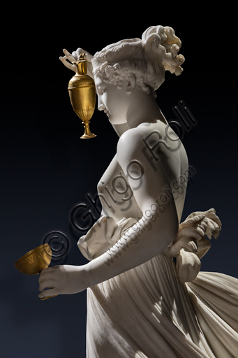 "Ebe", 1800-5, di Antonio Canova (1757 - 1822), marmo. Particolare.