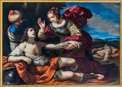 Modena, Museo Civico d'Arte: "Erminia ritrova Tancredi ferito" , di Ludovico Lana (Ferrara? 1597 - Modena 1646).