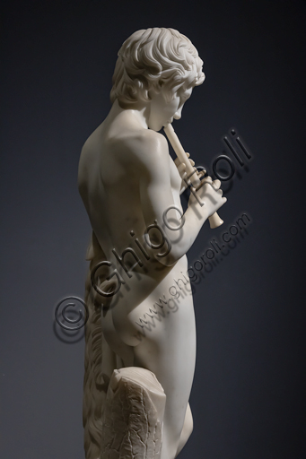  "Faun playing the Flute", 1859, by Pietro Tenerani (1789-1869), Carrara marble. 