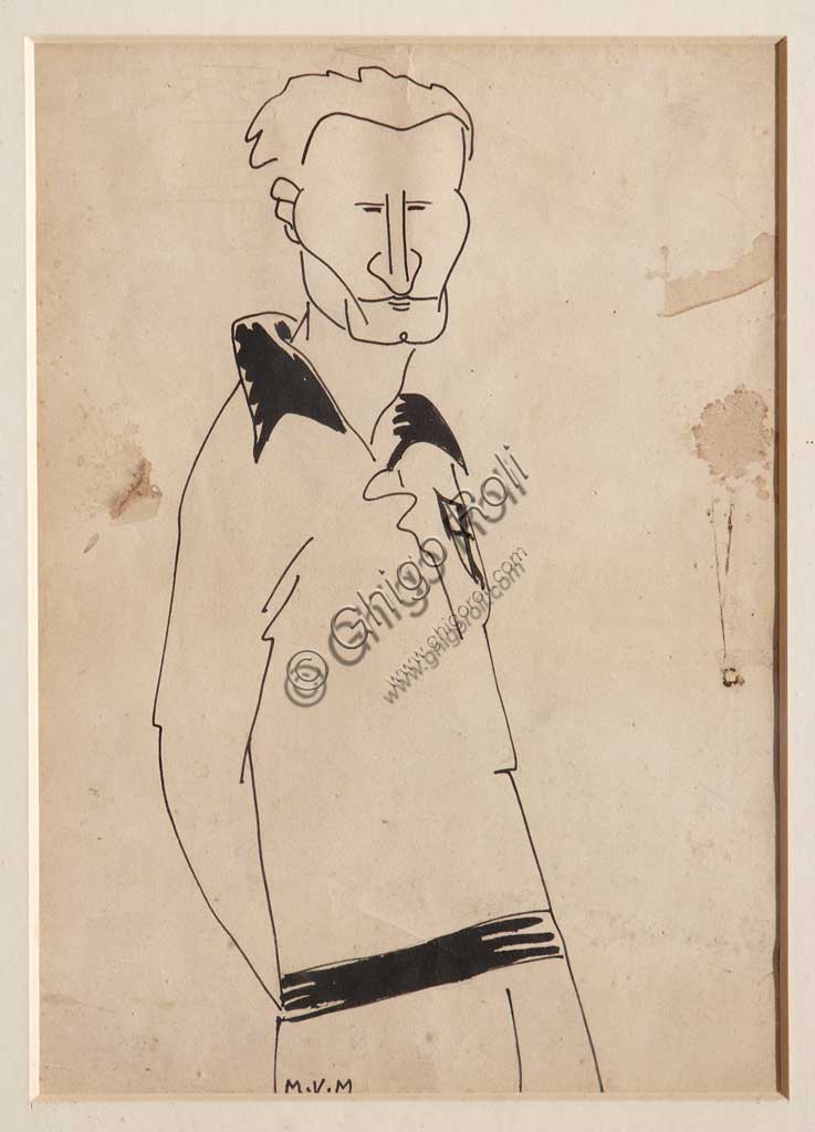 Assicoop - Unipol Collection: Mario Vellani Marchi (1895-1979), "Fausto Boni". Black ink on paper.
