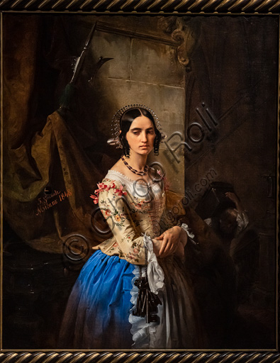 Giuseppe Molteni: "The castle guardian's daughter", oil painting, 1844.