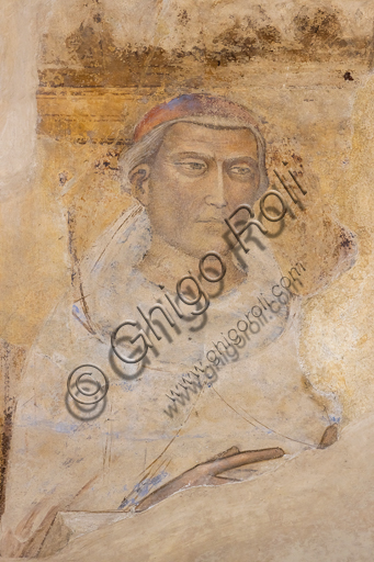  "Portrait of Saint (St. Yves Hélory?)”. Frescoes by Jacopo di Cione (brother of Orcagna) based on the iconographic program of Coluccio Salutati (1375-1406), preserved in the Palazzo dell'Arte dei Giudici e Notai, or del Proconsolo in Florence.