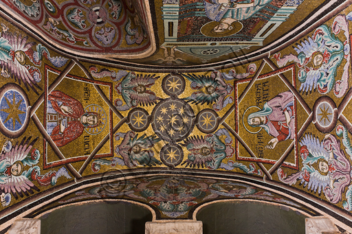 Firenze, Battistero di San Giovanni, i matronei, galleria est,   terza tribuna (delle Vergini Sante):  mosaici dell'ambiente del Maestro di San Gaggio e del Maestro di Santa Cecilia (circa 1300-1310).