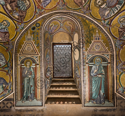 Firenze, Battistero di San Giovanni, i matronei, Galleria Sud, tribuna centrale (dei busti maschili):  mosaici dell'ambiente del Maestro di San Gaggio (circa 1300-1310).