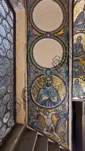 Firenze, Battistero di San Giovanni, i matronei, Galleria Sud, tribuna centrale (dei busti maschili):  mosaici dell'ambiente del Maestro di San Gaggio (circa 1300-1310).
