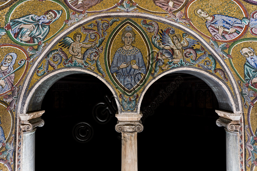 Firenze, Battistero di San Giovanni, i matronei, Galleria Sud, tribuna centrale (dei busti maschili):  mosaici dell'ambiente del Maestro di San Gaggio (circa 1300-1310).