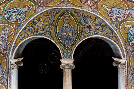 Florence, the Baptistery of St. John, the matronea,  South Gallery, central matroneum (of the male busts): mosaics by the school of the Master of San Gaggio  (about 1300 - 1310).