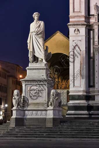   Florence, Piazza Santa Croce: Monument to Dante Alighieri, by Enrico Pazzi.