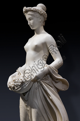  "Flora", 1838-40, di Pietro Tenerani (1789 - 1869), marble. Detail.