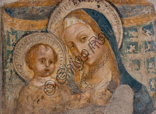  Foligno, Trinci Palace: Madonna and Infant Jesus, detached fresco, second half of the XV century.