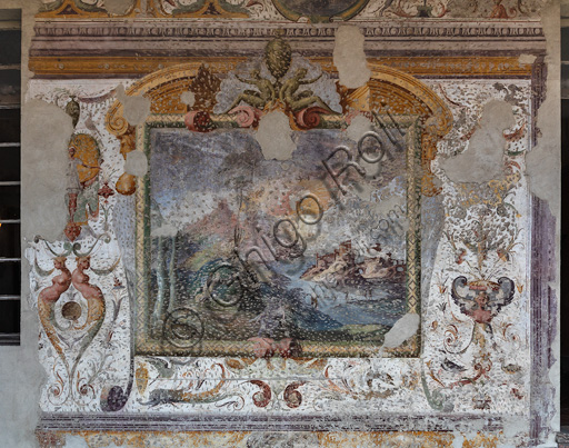 Fontanellato, Rocca Sanvitale, the lodge of the fortress: fresco.